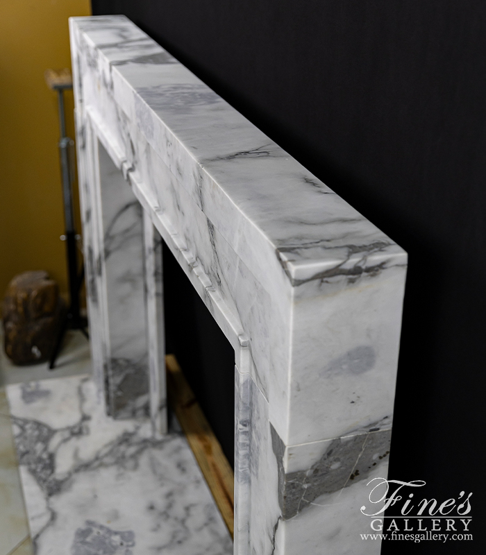 Marble Fireplaces  - Classic Contemporary Style Mantel In Exotic Arabascato Marble - MFP-2621